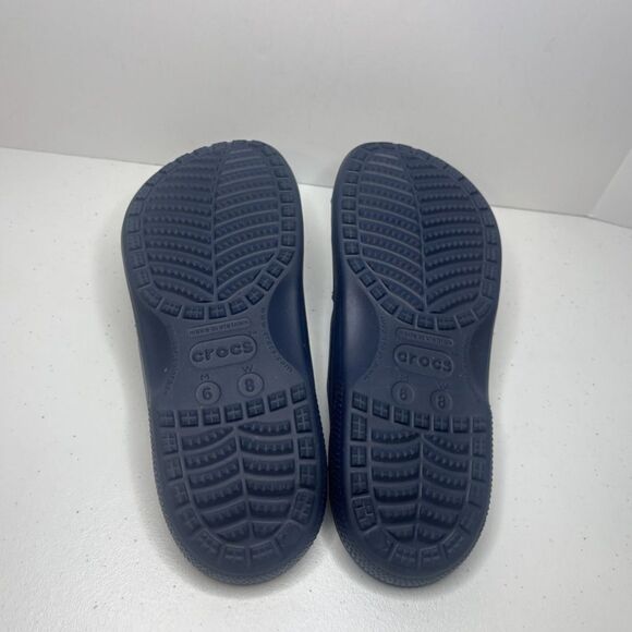 Crocs Iconic Comfort Navy Blue Flip Flop Thong Sandals Womens Open Toe - Picture 9 of 9